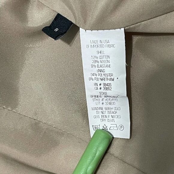 Women's Theory Braneve Approach Peplum Blazer Tan Size 8 Two Buttons Career Work - Picture 6 of 10